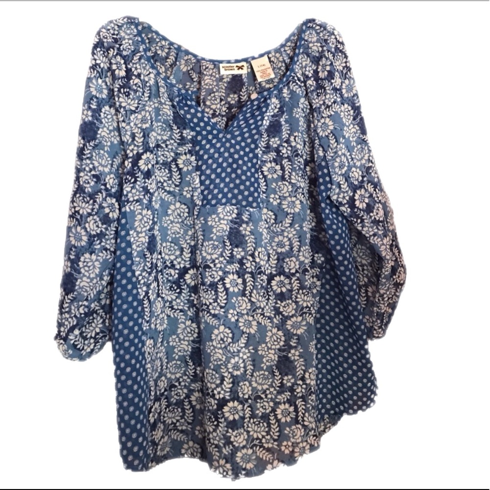 Blue 3/4 sleeve top